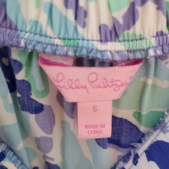 Lilly Pulitzer Blue and Green EMIKO  Strapless Jumpsuit Size Small - Picture 9 of 9